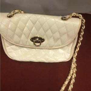 Cream/beige quilted purse